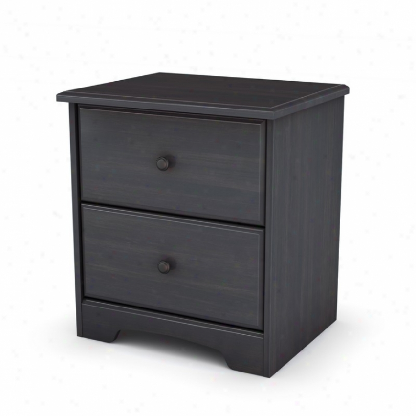 Bedroom Nightstand In Blueberry Ebony Finish