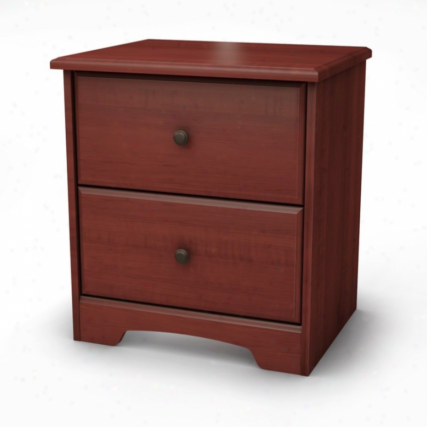 Bedroom Nightstand In Very Berry Cherry Finish