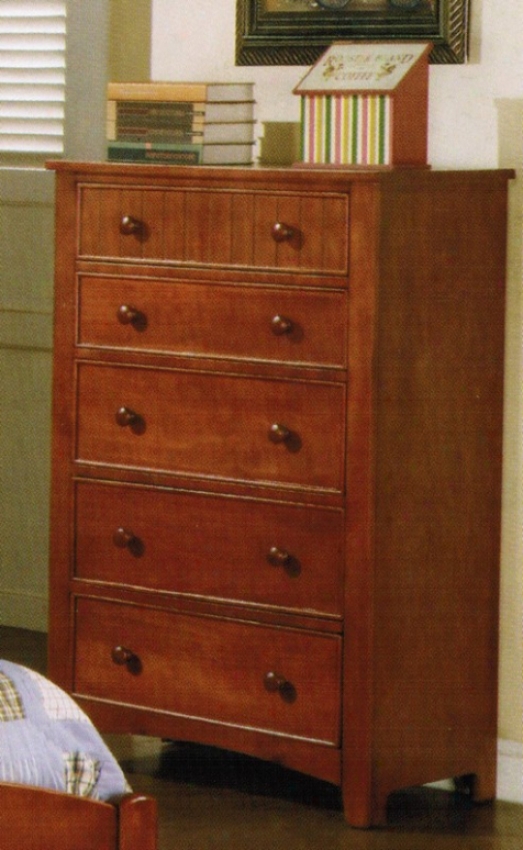 Bedroom Storage Chest Cape Cod Style In Brown Finish