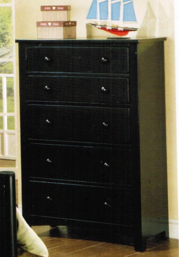 Bedroom Storage Chest Contemporary Style In Black Finish
