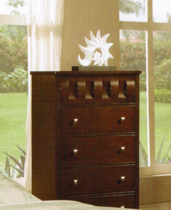 Bedroom Storage Chest In Deep Brown Finish