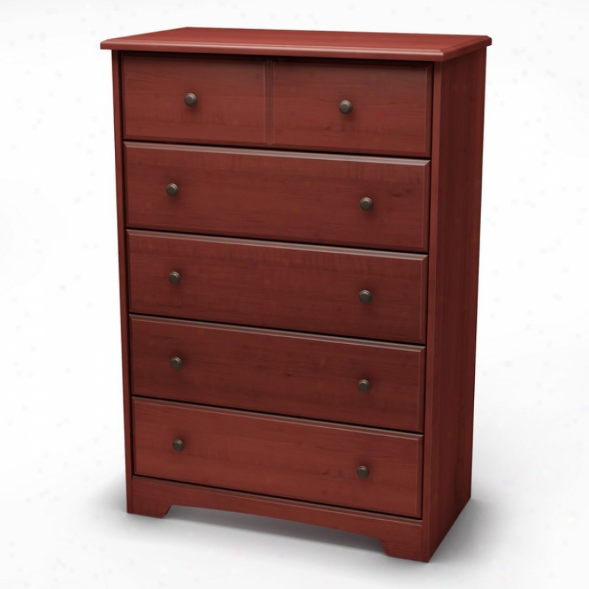 Bedroom Storage Chest In Very Berry Cherry Finish