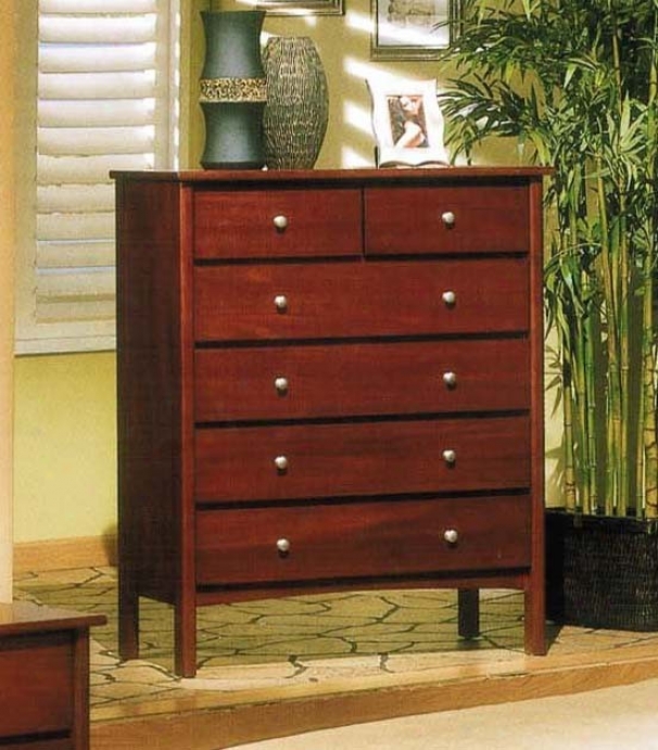 Bedroom Storage Chest With Contemporary Style In Brown Cherry Finish