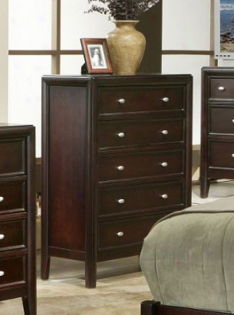 Bedroom Storage Chest With Framed Drawers In Dark Merlot End