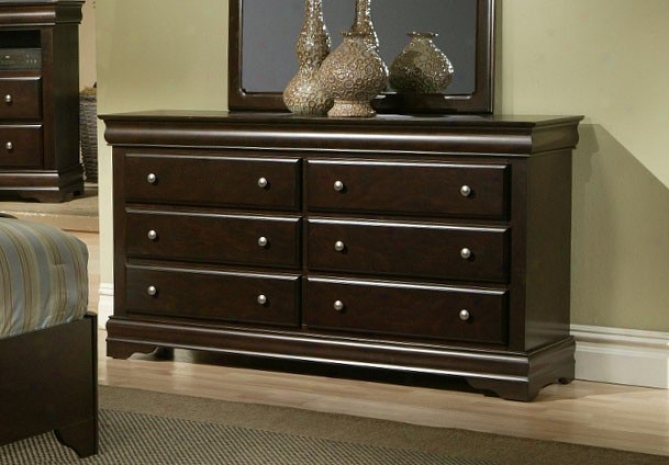 Bedroom Storage Dresser With Drawers In Cappuccino Finish