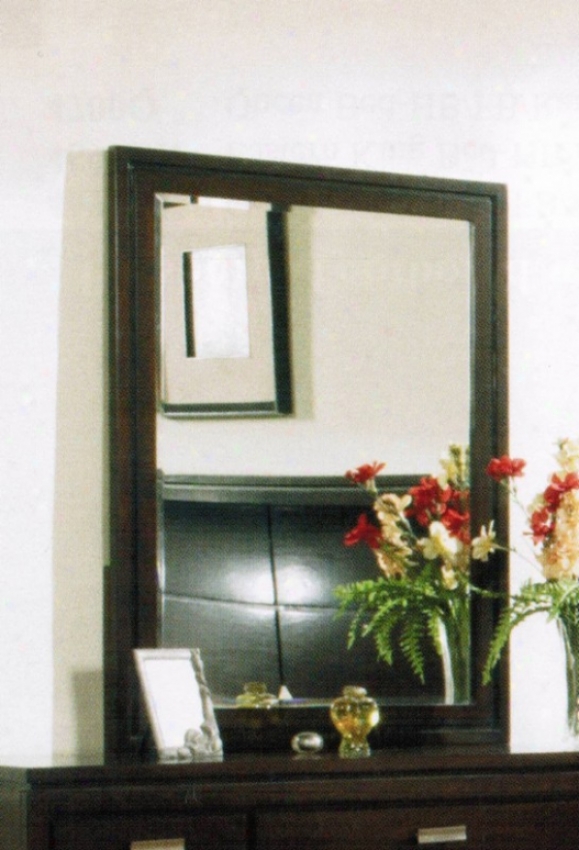 Bedroom Wall Mirror Contemporary Style Espresso Finish