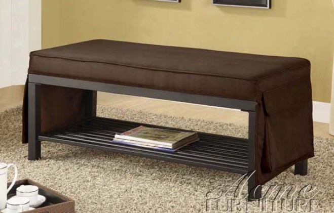 Bench With Bottom Shelf In Chocolate Finish