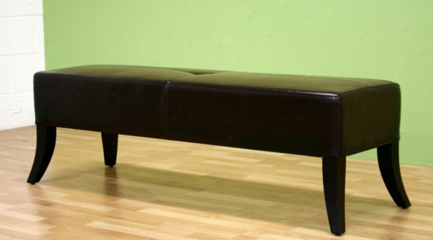 Bench With Tufted Effect In Dark Brown Leather