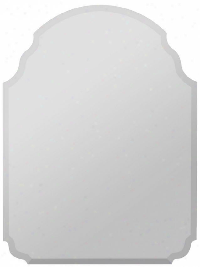 Beveled Frameless Mirror With C8rved Details