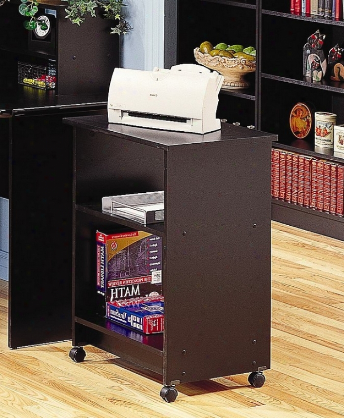 Black Finish Home Office Utility Cart Printer Stand With Casters