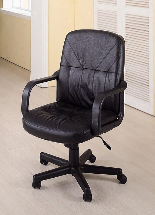 Black Leather Office/computer Desk Executive Chair W/gas Lift