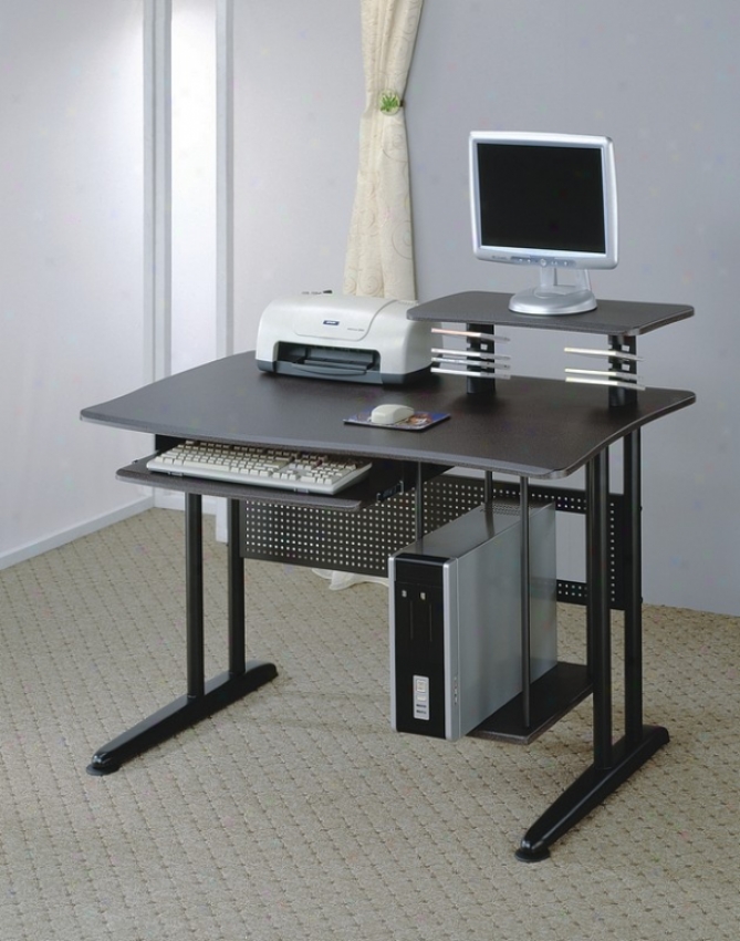 Dark Metal Home Office Computer Workstation Desk