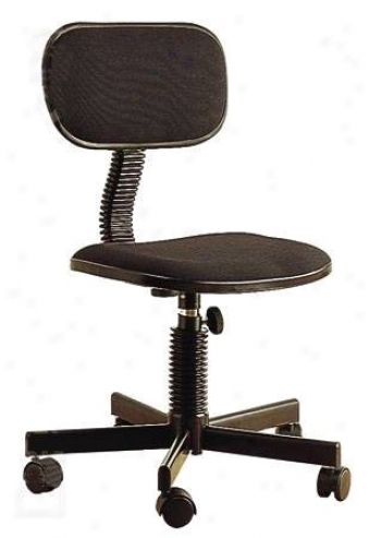 Black Office/computer Secretary Chair W/adjustable Back Rest & Height