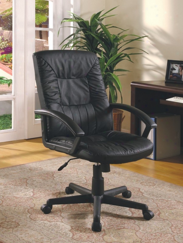 Blqck Plush Seating Adjustable Home Office Chair With Gas Lift