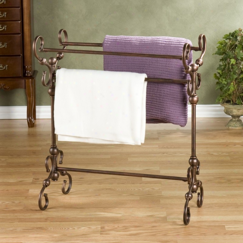 Blanket Rack With Antique Styling In Antique Bronze Finish