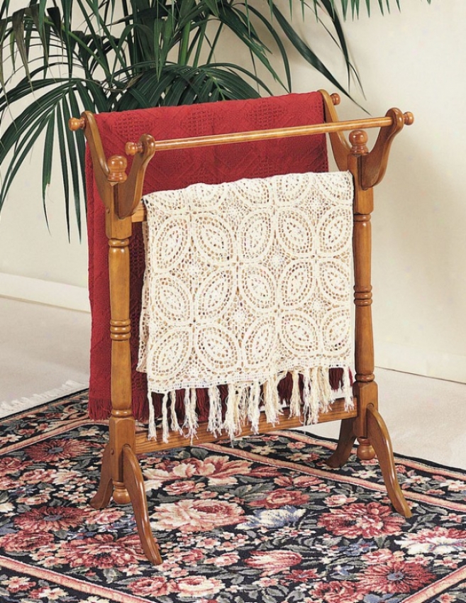 Blanket Rack With Traditional Style Design In Nostalgic Oak Finish