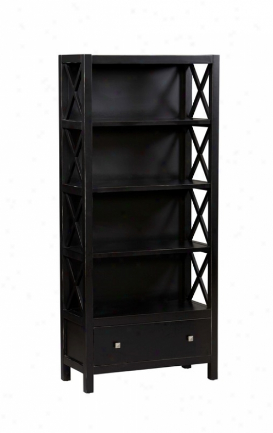 Bookcase - Annna Collection Antique Black Finish