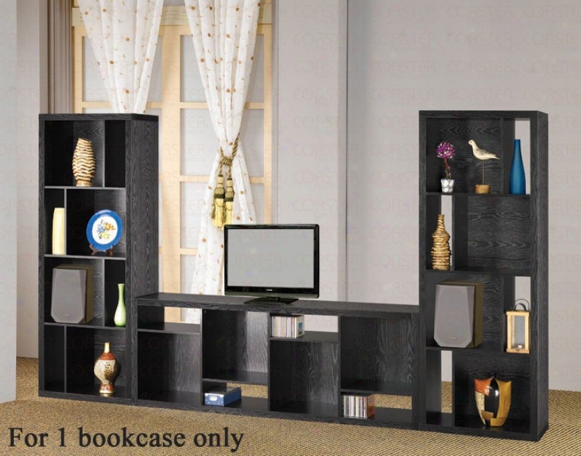 Bookcase Console Conremporary Style In Black Finish