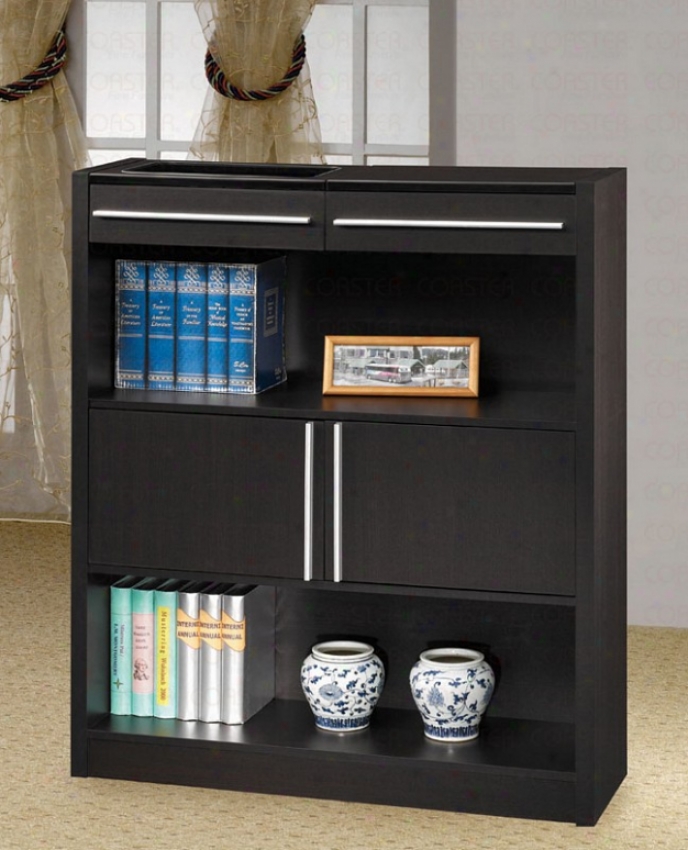 Bookcase Contemporary Style In Cappuccino Finish