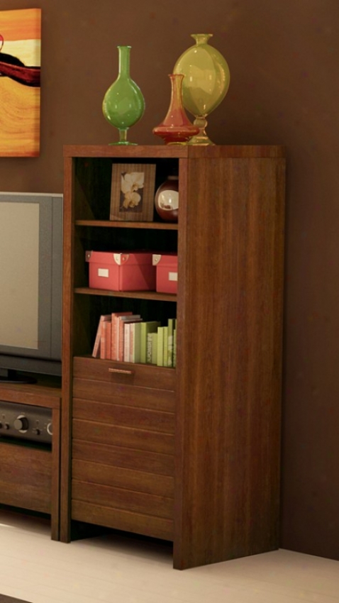 Bookcase Shelf Contemporary Style In Sumptuous Cherry Finush