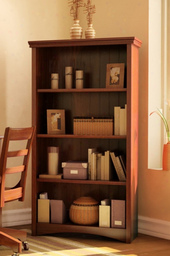 Bookcase Shelf Country Style In Sumptuous Cherry Finish