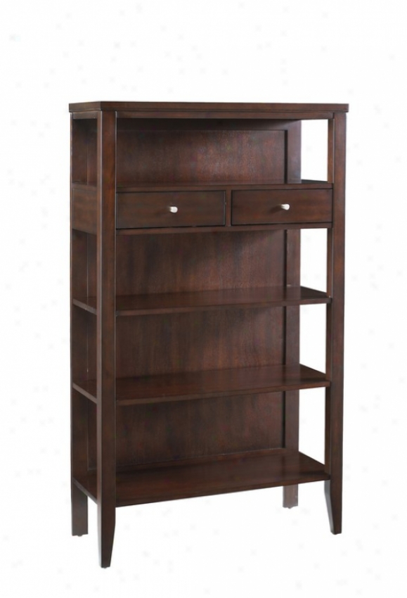 Bookcase Shelf By the side of Drawers In Mocha Finish