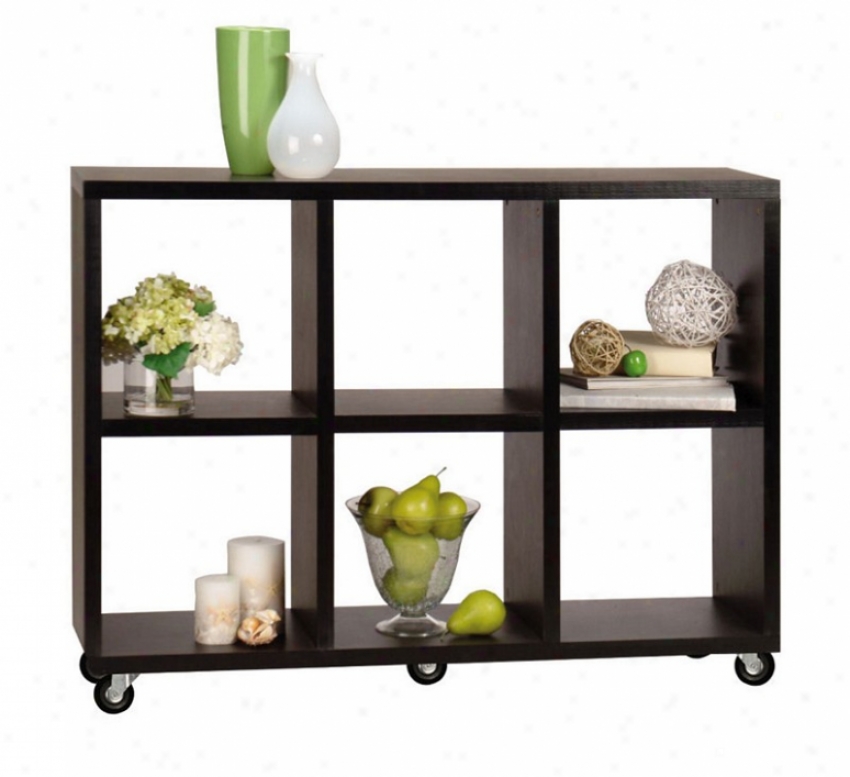 Bookcase With Wheels In Espresso Finish