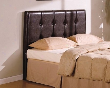 Brown Leatherette Headboard For Quueen Size Bed