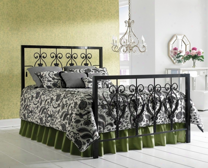 California King Bed With Frame - Calypso Transitional Design In Glossy Black Finish