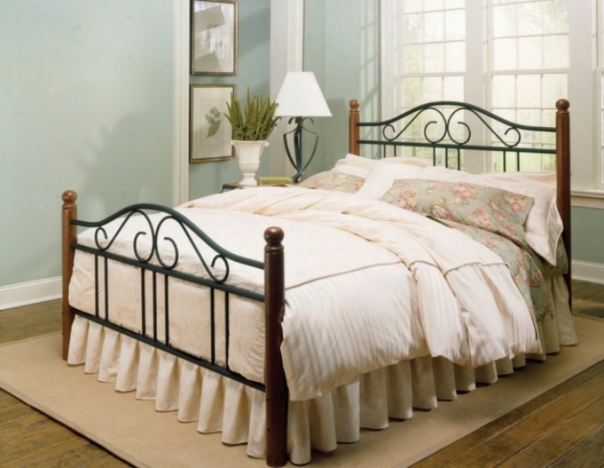 California King Bed With Frame - Weston Transitional Design In Matte Black And Maple Finish