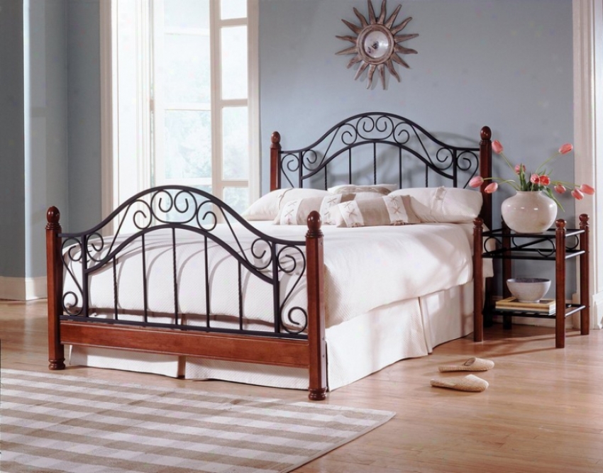 California Kung Metal And Forest Bed With Frame - Frisco Transitional Purpose In Matte Black Finish