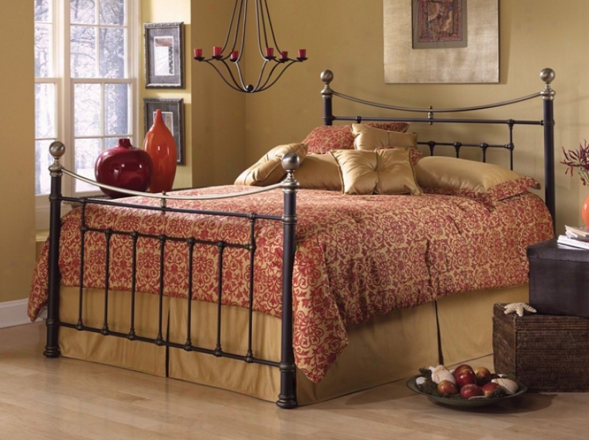 California King Metal Bed With Frame - Adelaide Orally transmitted Design In Tungsten Grey Finish