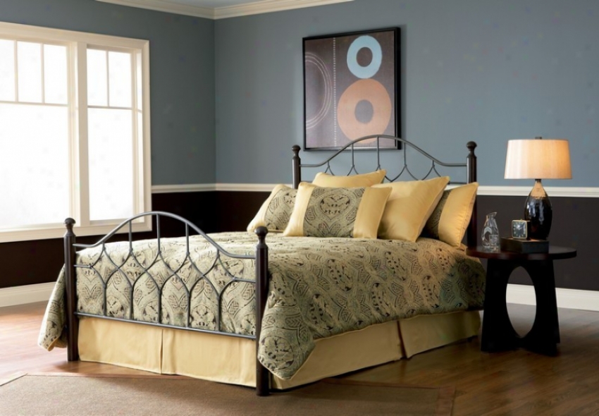 California King Metal Bed With Frame - Bianca Contemporary Design In Espresso Finish