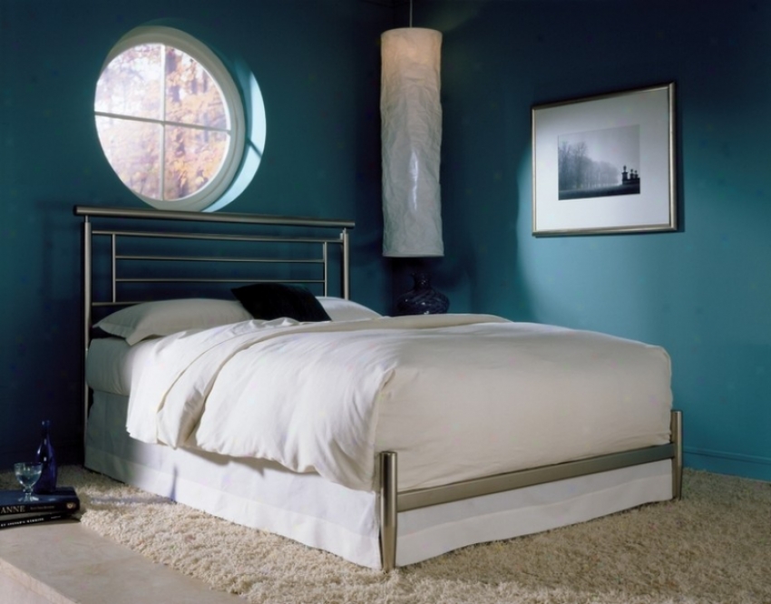 California King Metal Bed With Frame - Chatham Contemporary Design In Satin Finish