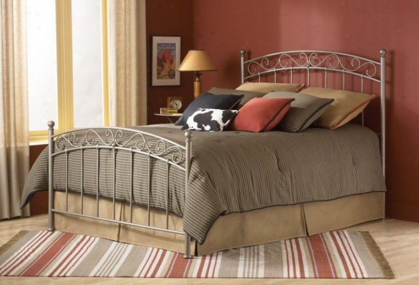 California King Metal Bed With Frame - Ellsworth Transitional Design In New Brown Finish