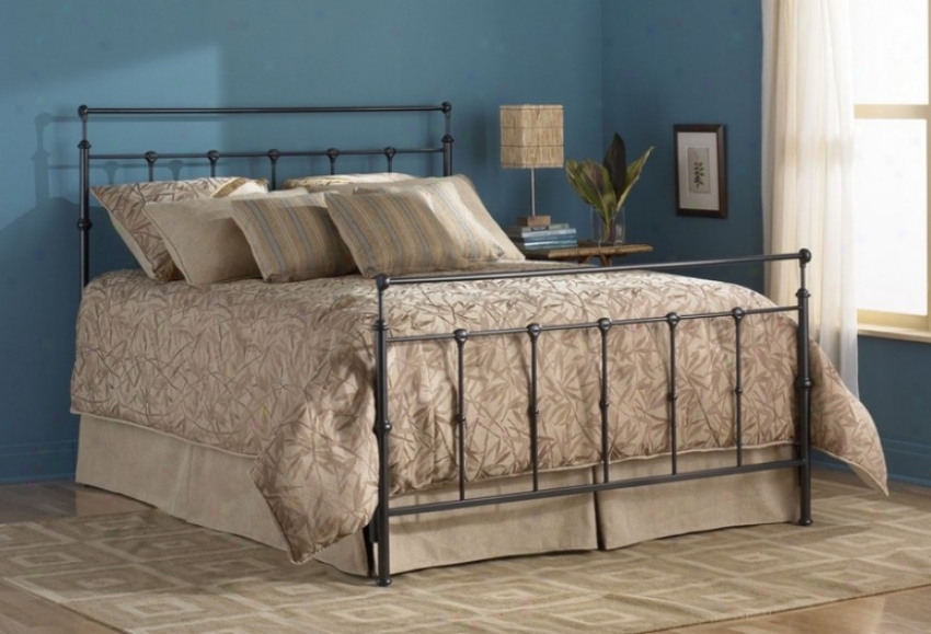 California King Metal Bed With Construct - Winslow Transitionl Design In Mahogany Gold Finish