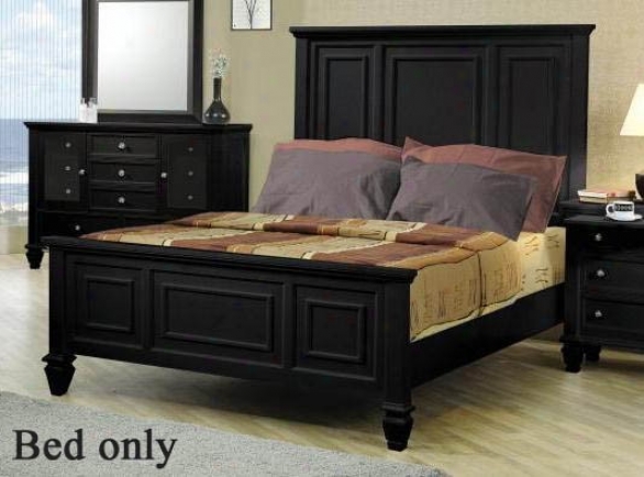 California King Size Bed Cape Cod Style In Black Finish