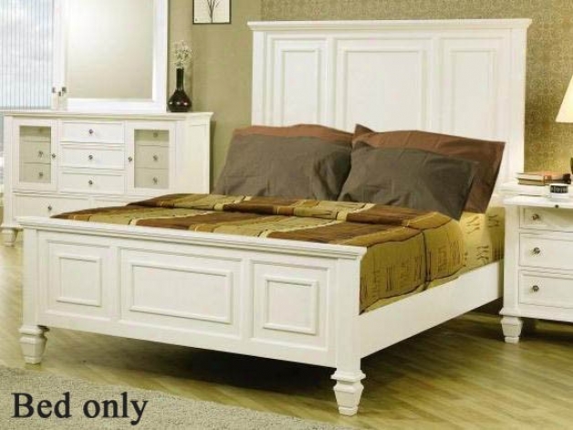 California King Size Bed Cape Cod Style In White Finish