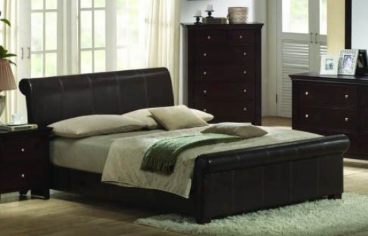 California King Size Bed - Contemporary Espresso Color