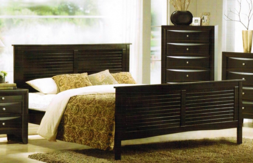 California King Size Bed - Dark Espresso Finish