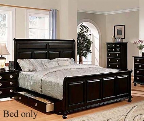 California King Size Bed With Storage Drawers Espresso Finish