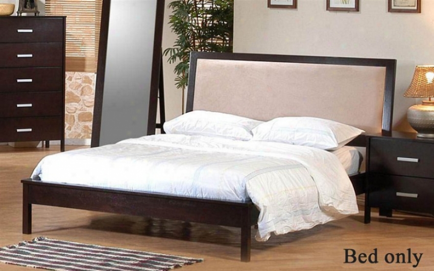 California King Size Platform Bed In Cappuccino Finish