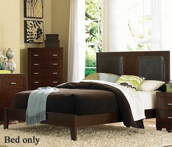 California King Size Platform Bed In Cherry Finish