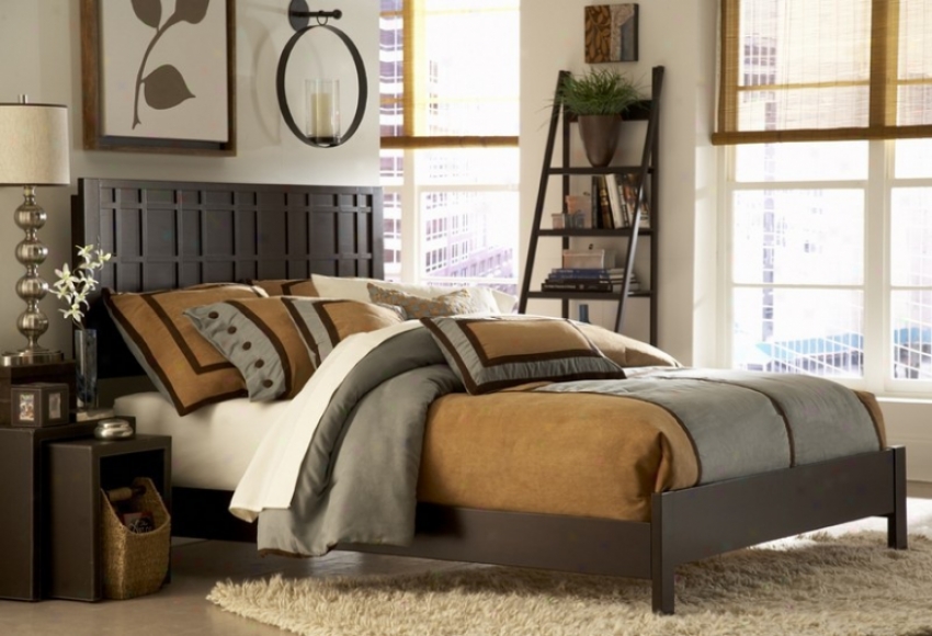 California Sovereign Size Platform Bed - Nara Contemporary Style In Espresso Finish