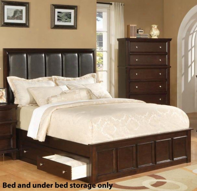 California King Size Platform Bed In the opinion of Under Bed Storage In Rich Cappuccino Finish