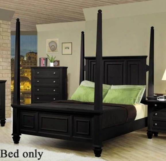 California King Size Postsr Bed Cape Cod Style In Black Finish