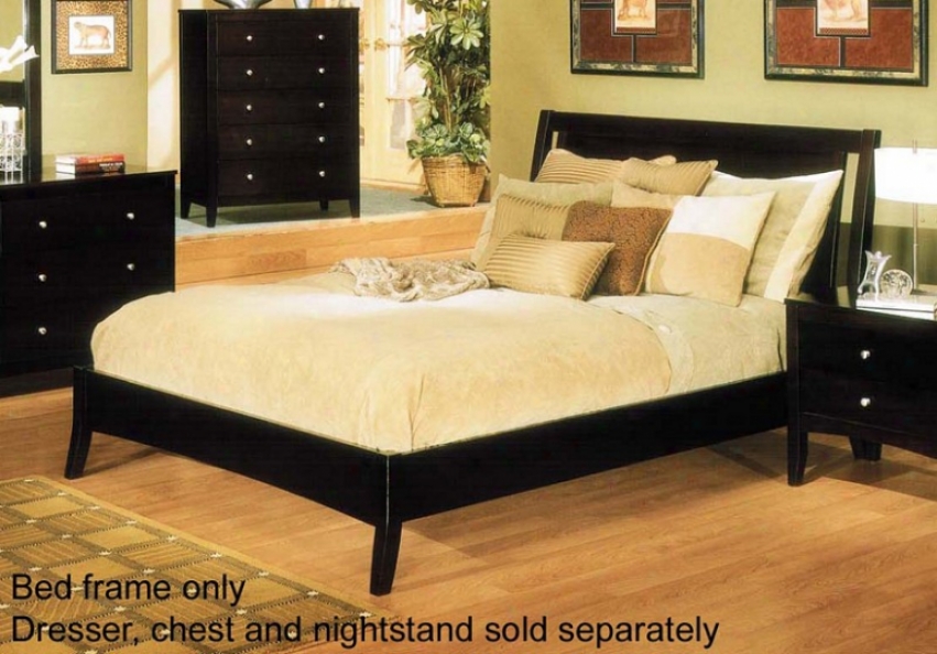 California King Sleigh Bed With Contemporary Style Dexign In Espresso Finish