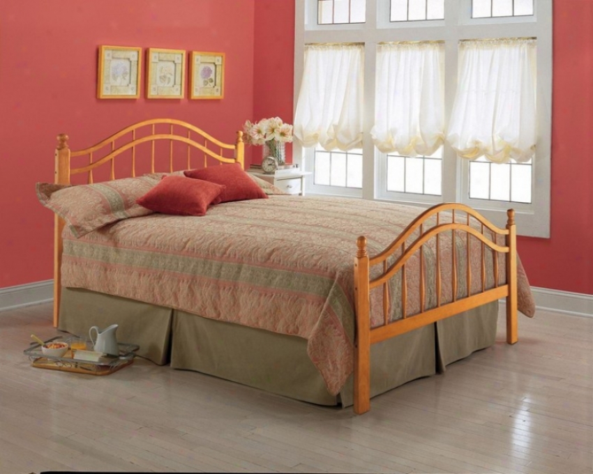 California Kin gWood Bed With Frame - Springhill Cottage Style In Honey Maple Finish