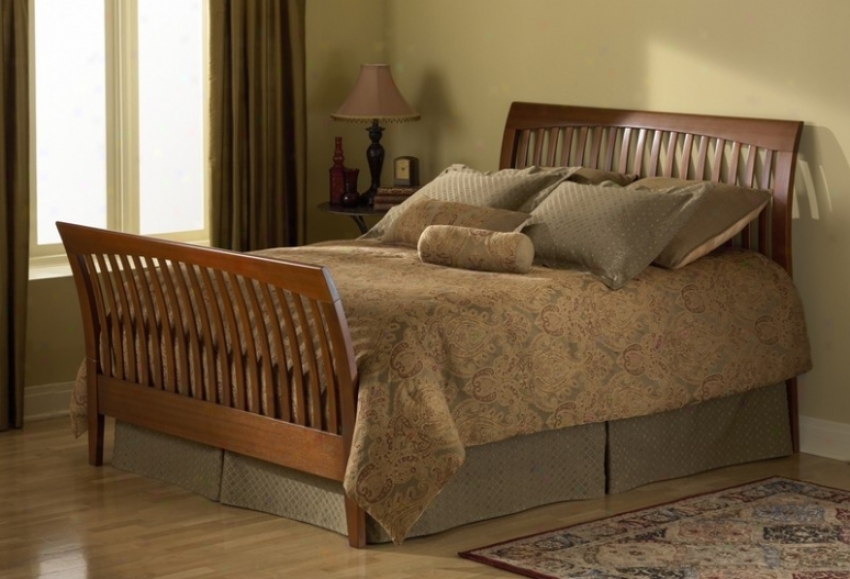 California King Wood Slate Bed With Frame - Blair Craftsman Design In Mahogany Finish