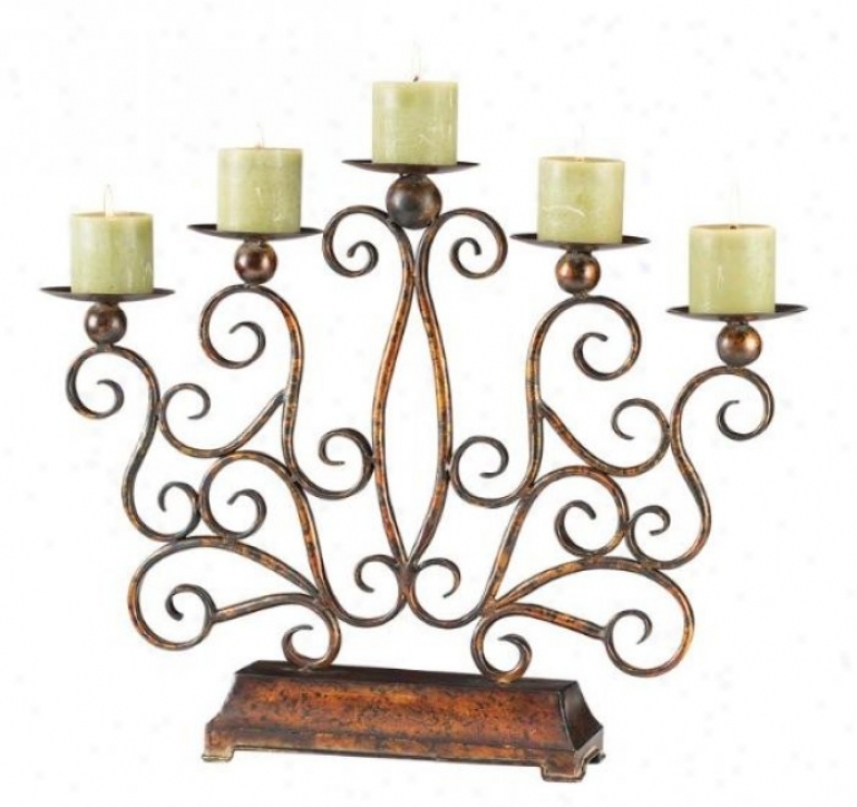 Casa Cristina Candleholder In Antique Copler Finish